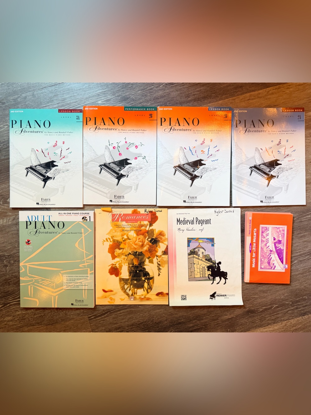 Beginner to intermediate piano books. Lesson and performance books.